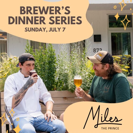 Miles, The Prince in White Plains to Continue Brewer’s Dinner Series on July 7th