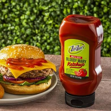 zing zang ketchup with a hamburger